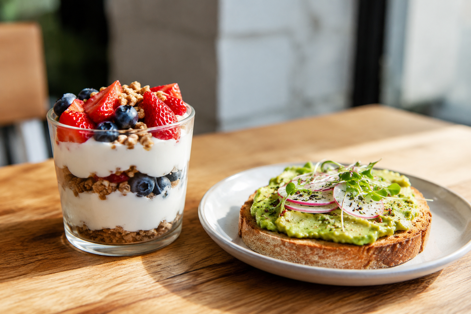 Greek Parfait Near Me or Avocado Toast for a Lighter Breakfast Choice