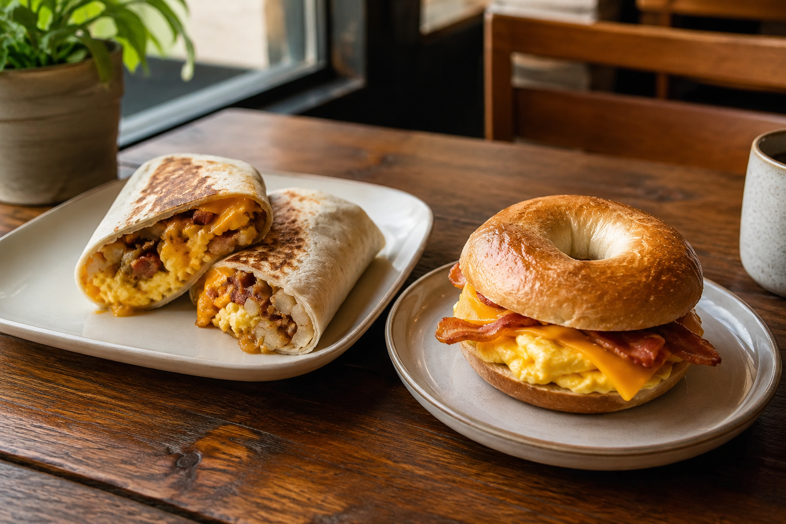 Breakfast Burrito Near Me or Bagel Sandwich for Busy Morning Orders